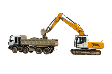 Excavator construction site equipment