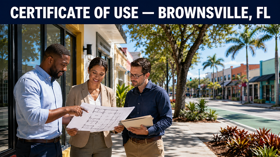 Certificate of Use review for a light industrial business in Brownsville, Florida