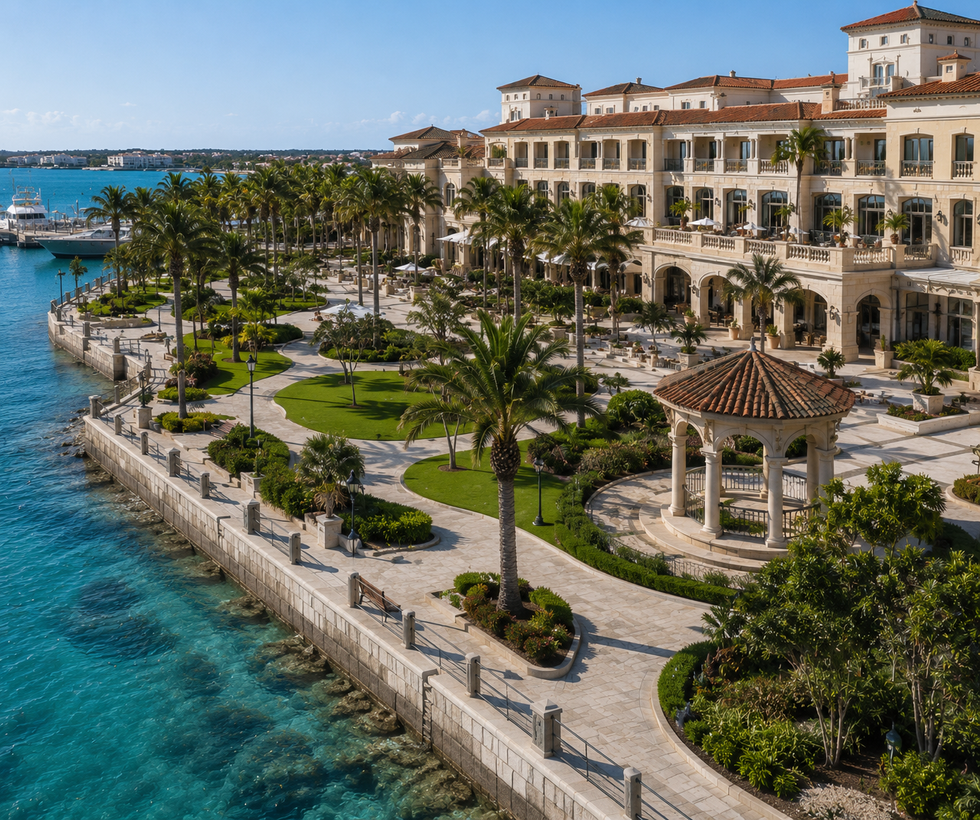 Coastal park, gazebo and promenade area of the same Tourist District waterfront project