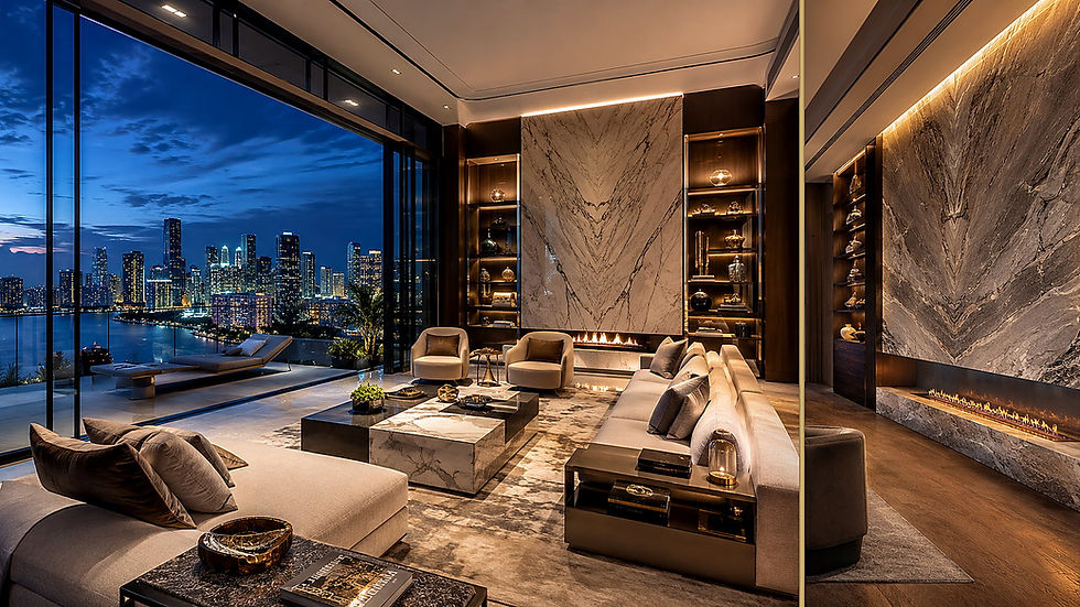 Miami Residential Interior Design Services | Biscayne Modernism: Gallery-Scale Living for a Global City — custom high-end residential interior design, luxury materials and architectural detailing