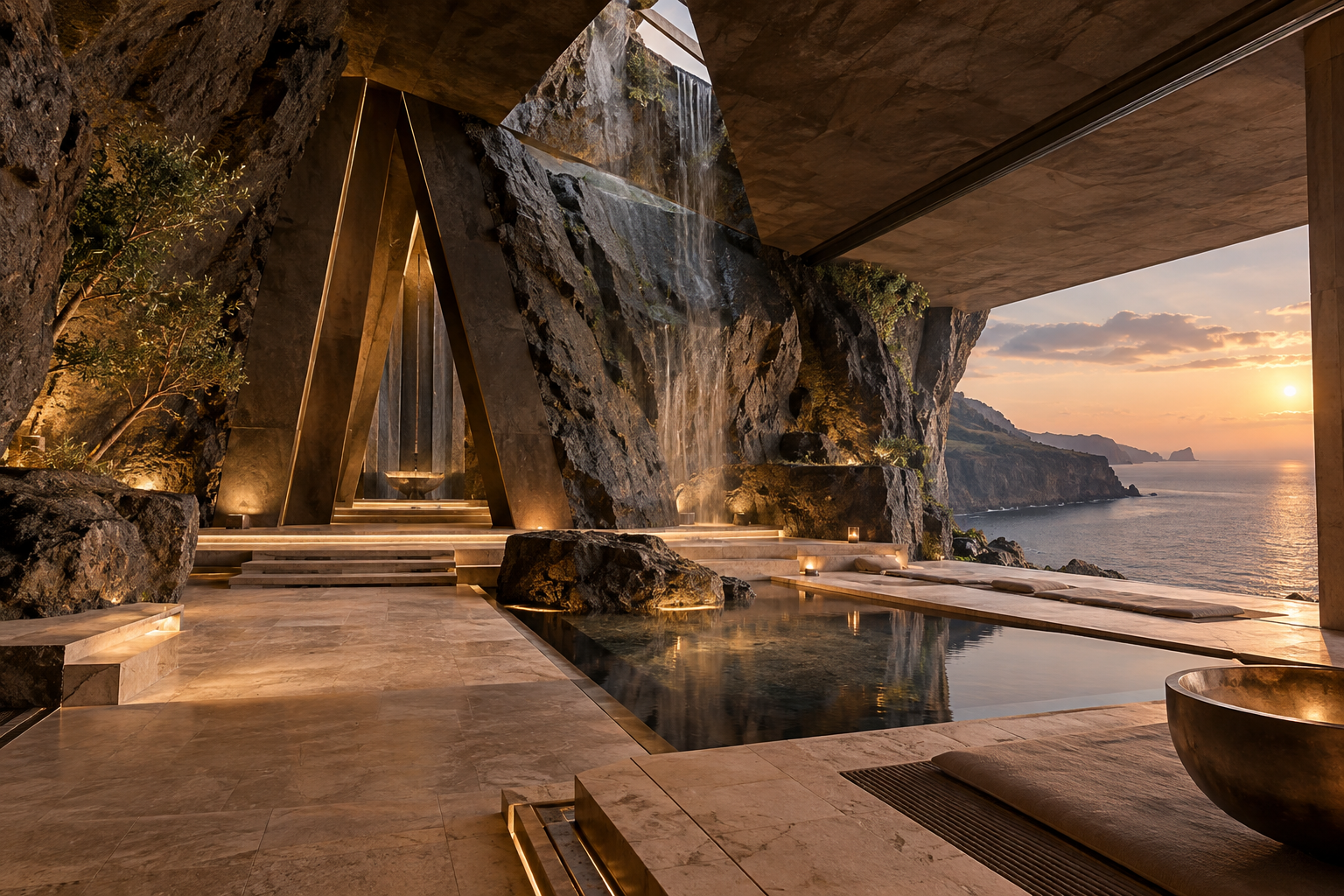 Cliffside meditation grotto at The Aetherion Cliff Palace