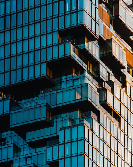Modern building glass windows facade architecture