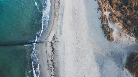 Coastal aerial drone view beach