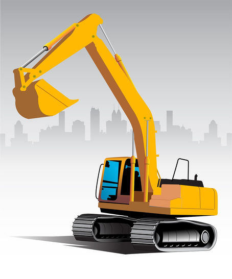 Construction excavator heavy machinery