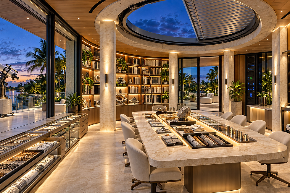 Stewardship library and observatory — proposed luxury residential interior design concept