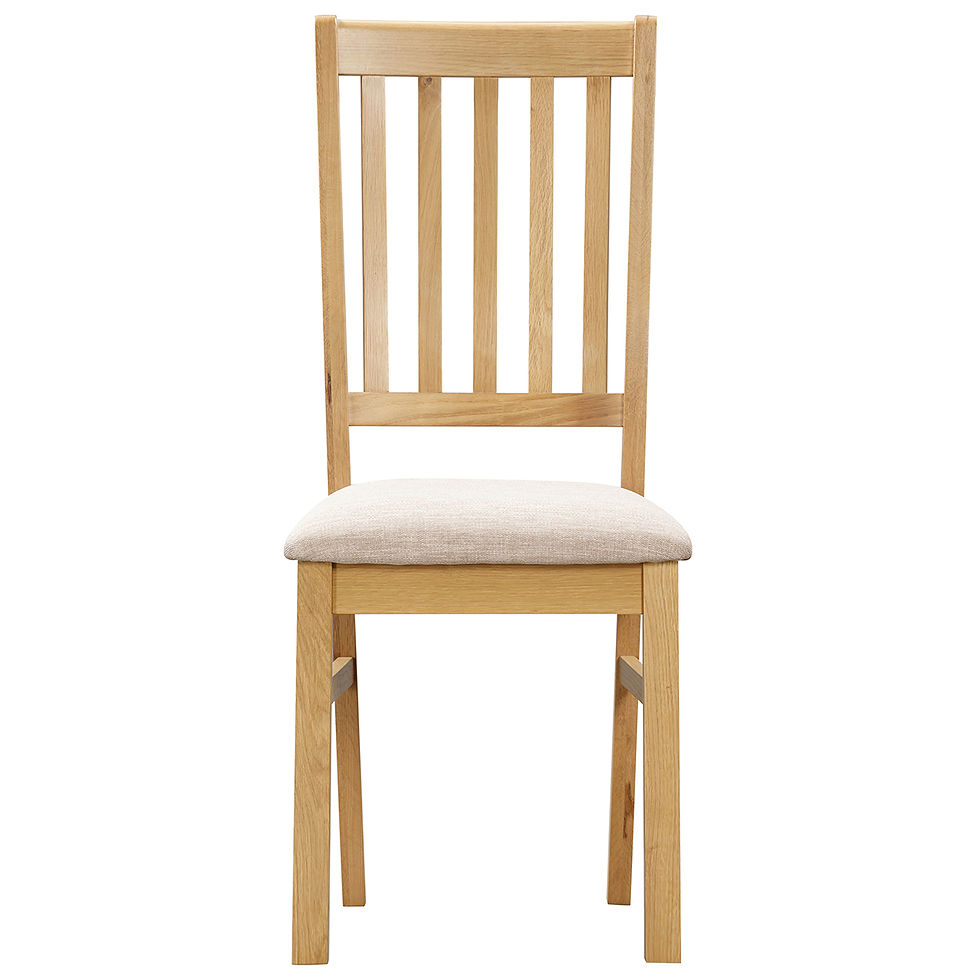 Thumbnail: Minehead Oak Slatted Chair With Fabric Seat Pad