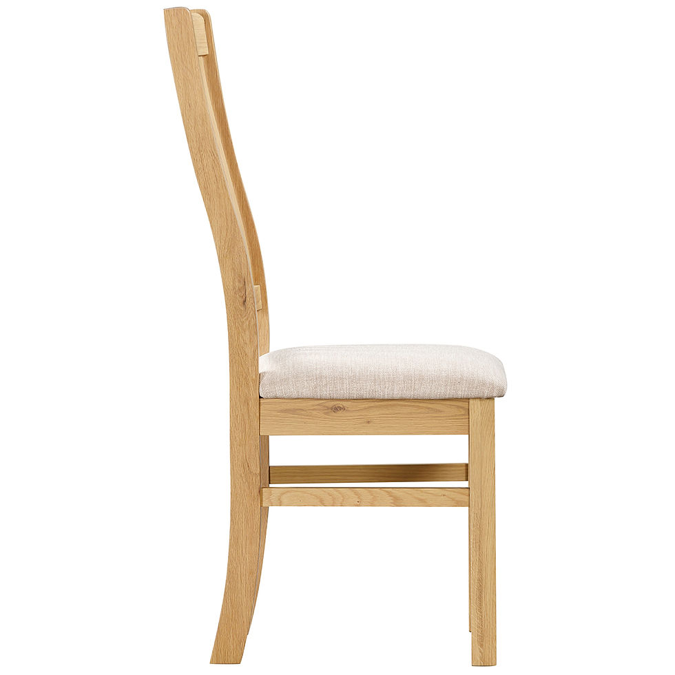 Thumbnail: Minehead Oak Slatted Chair With Fabric Seat Pad