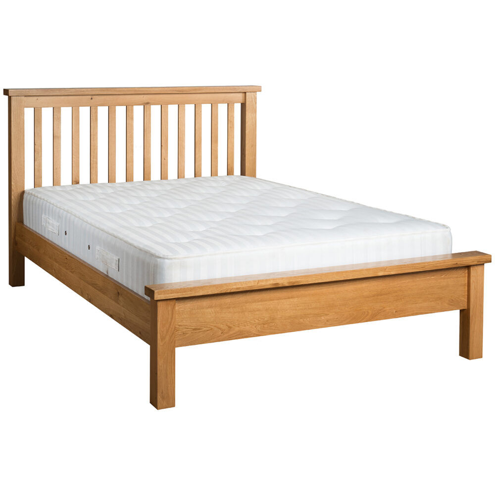 Dawlish Warren Oak 4'6" Low Foot End Bed with Top Cap
