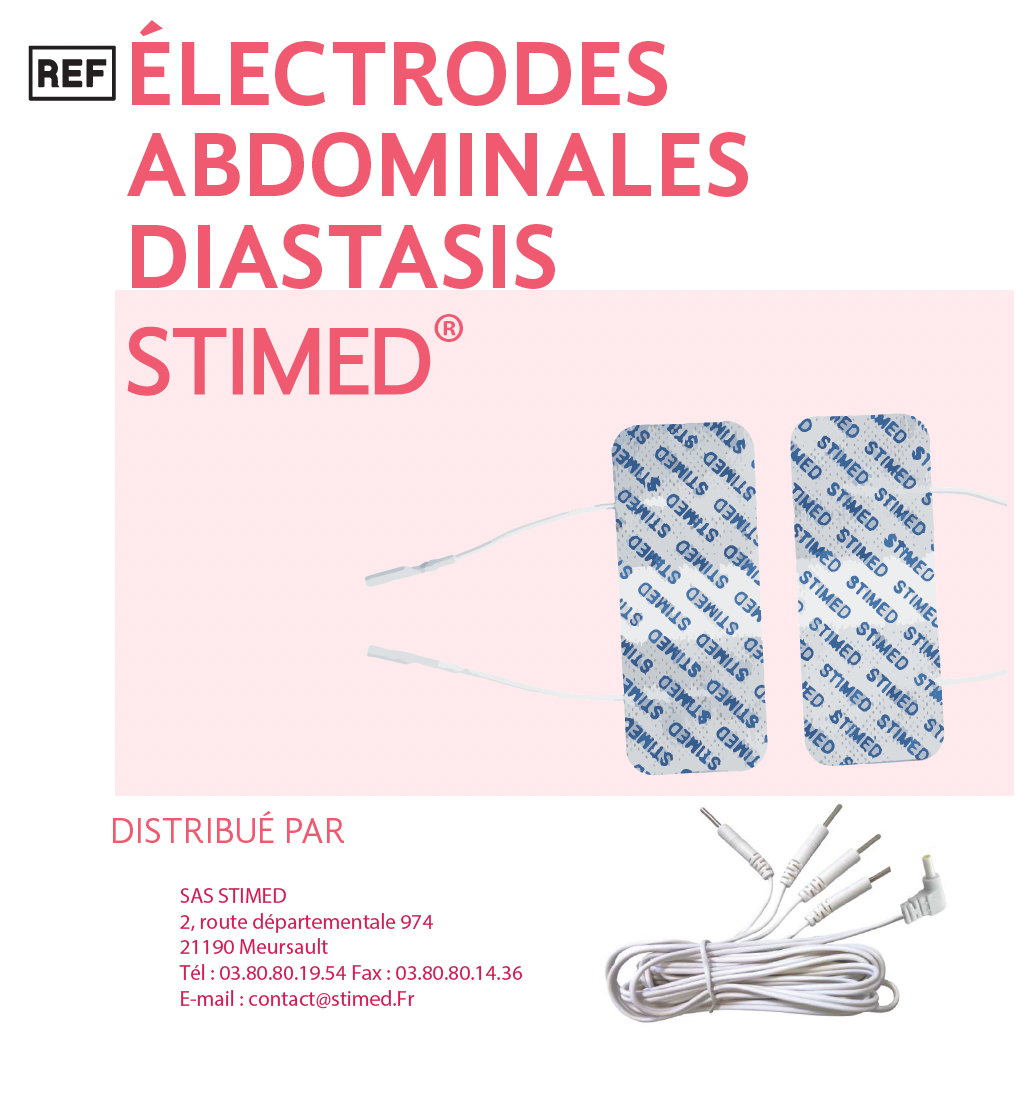 Electrodes diastasis + câble double nouveau connecteur (kit)