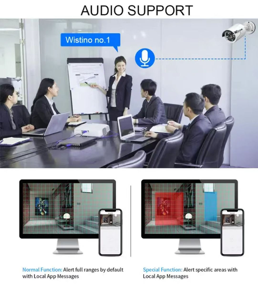 Miniature : Kit de caméra de vidéosurveillance sans fil 8 canaux, système NVR WiFi, télécommande, vision nocturne HD