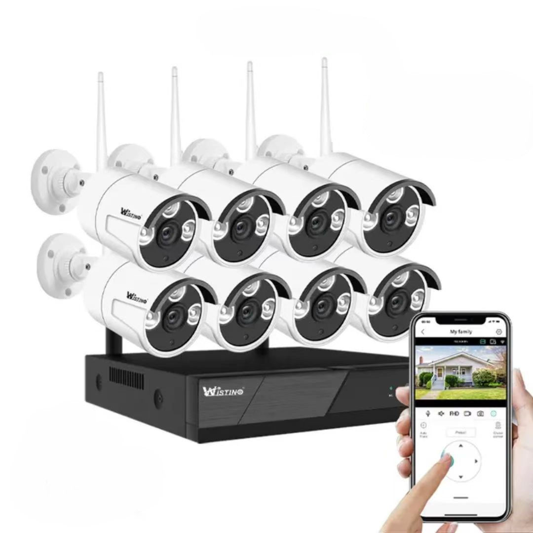 8CH Wireless CCTV Camera Kit, WiFi NVR System, Remote Control, HD Night Vision
