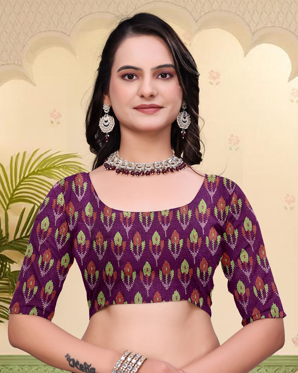 Thumbnail: Women Mal Cotton Saree with Unstitched Designer Blouse Piece | Soft Lightweight