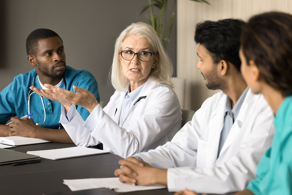 DOCTOR LEADING MEDICAL SEMINAR