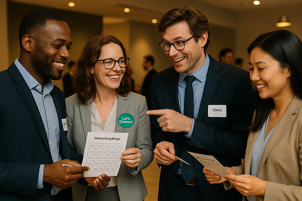 Guests participating in light-touch networking activities
