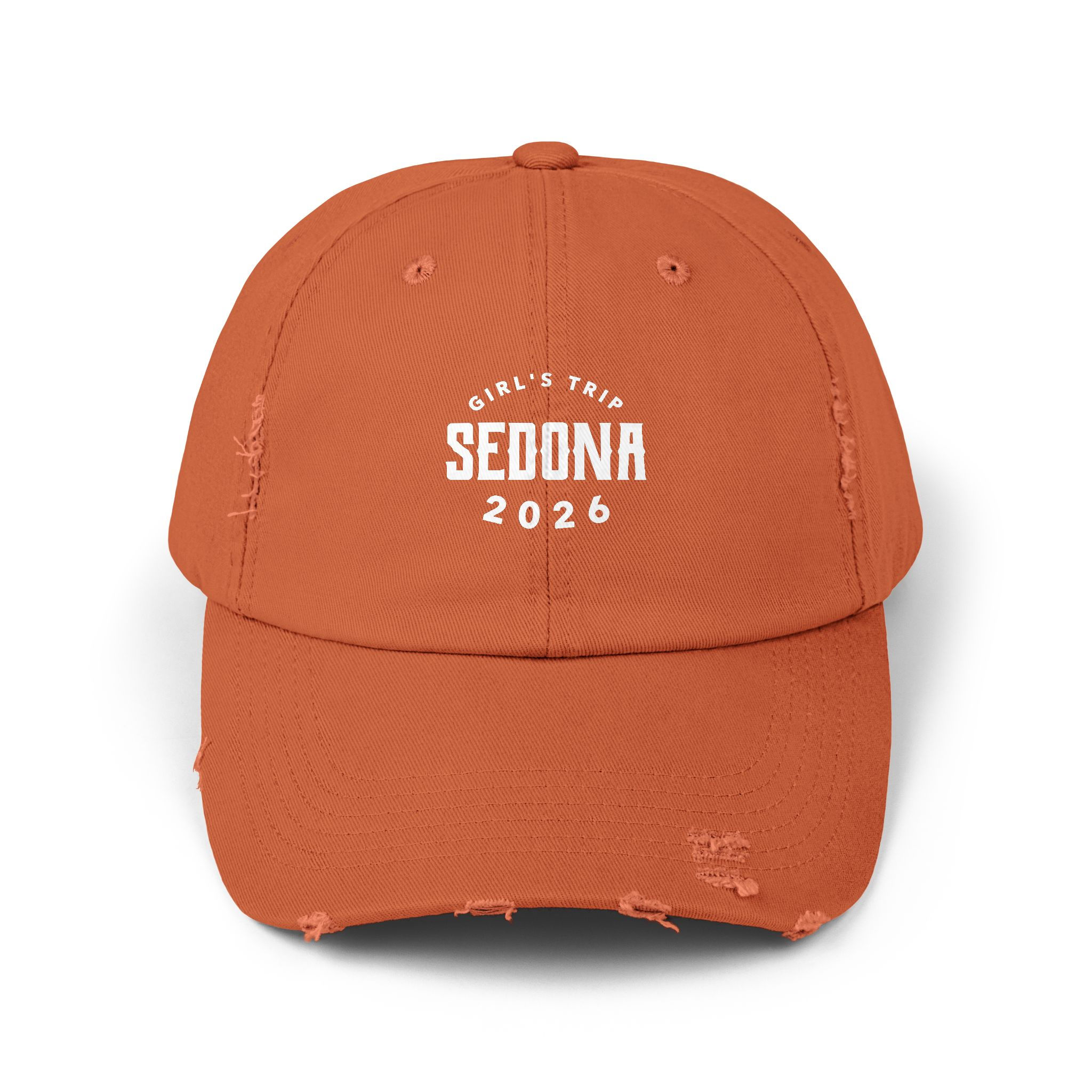 Unisex Distressed Cap for Girl's Trip to Sedona 2026, Travel Hat