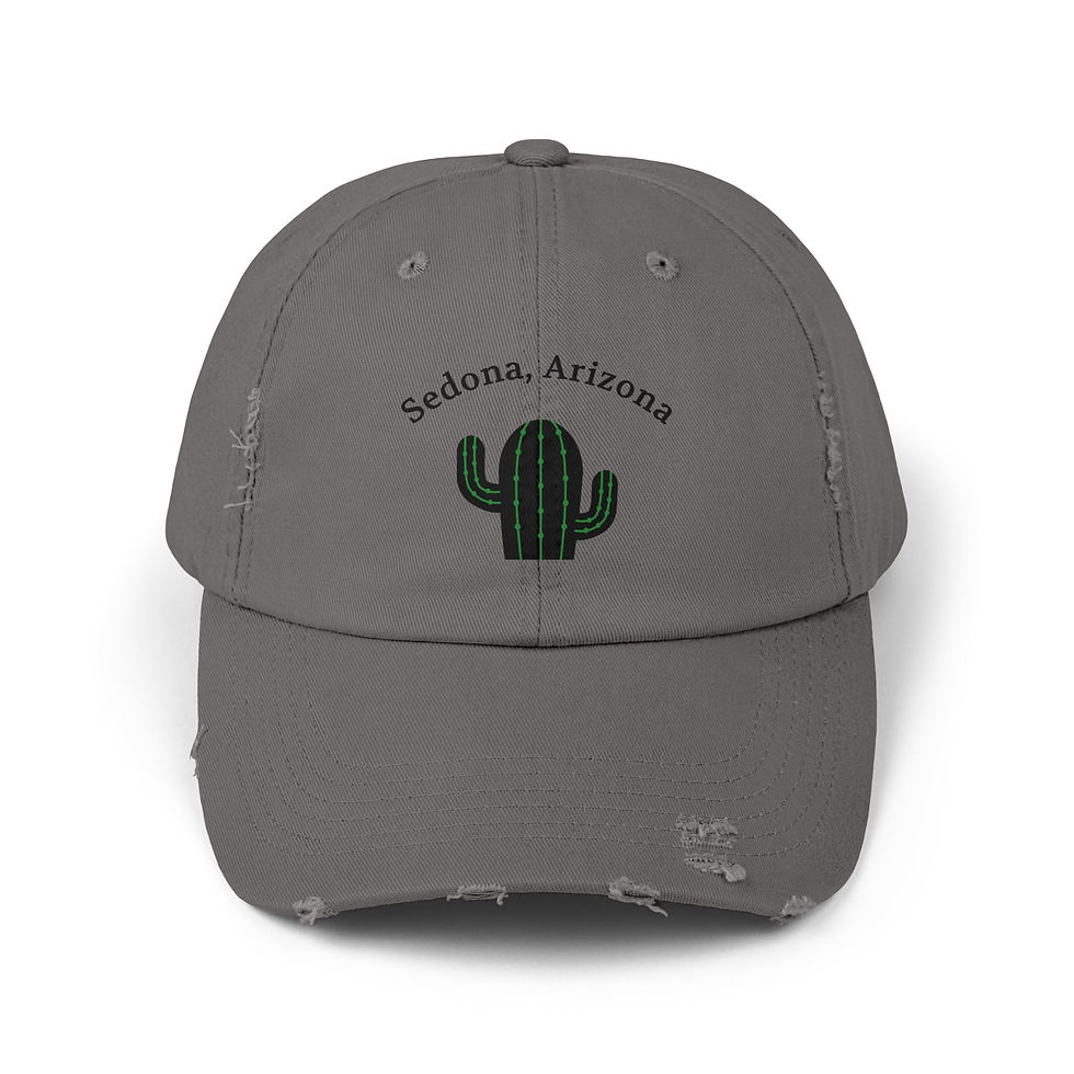 Thumbnail: Sedona Cactus Distressed Cap for Desert Travelers, Hiking Hat, Sedona Arizona