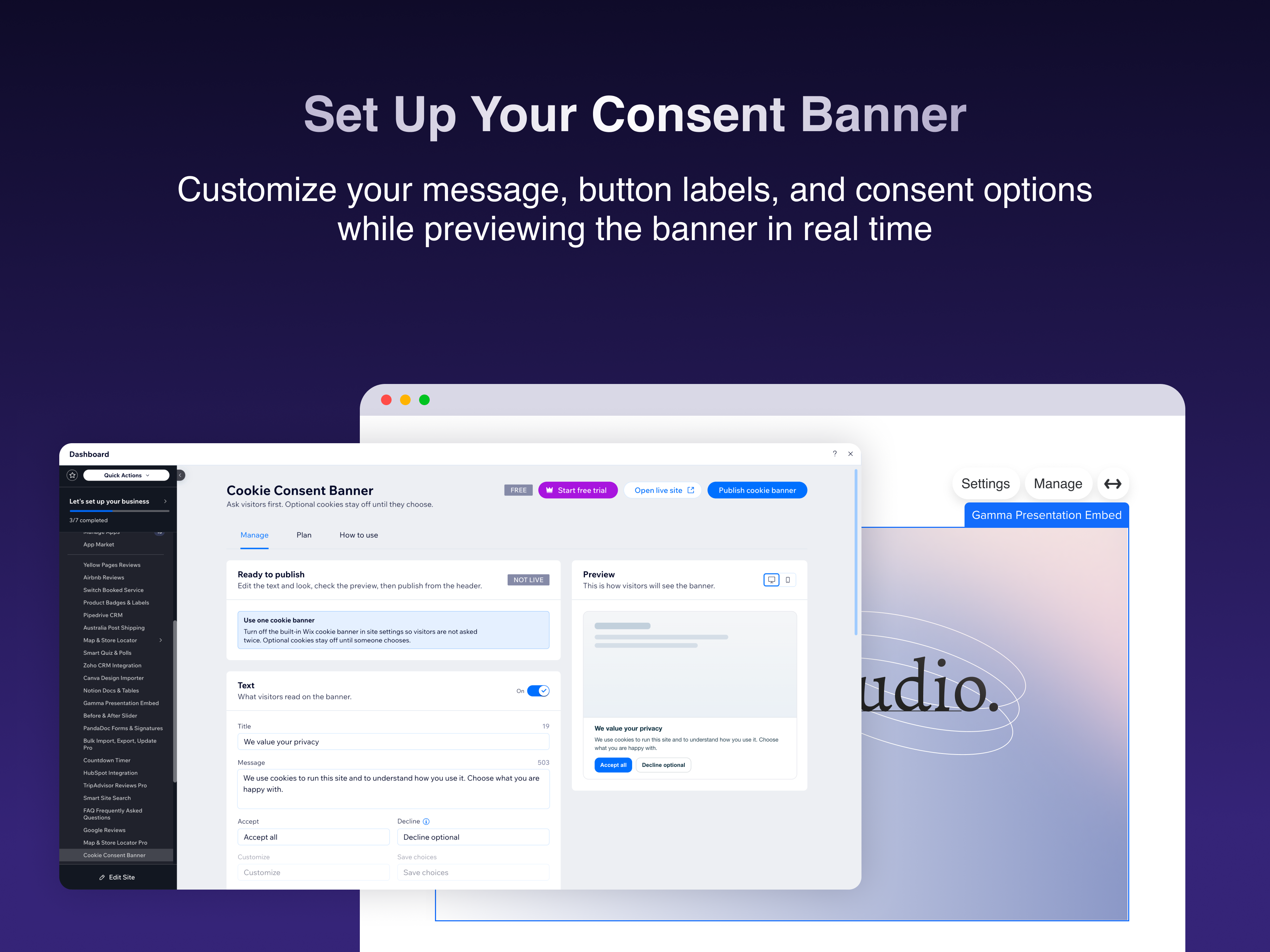 Cookie Consent Banner screenshot 2