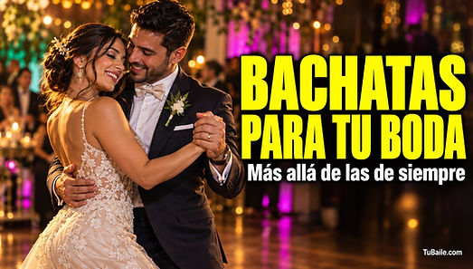 Novios bailando bachata abrazados en la recepción de su boda
