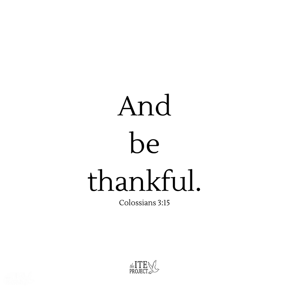 And Be Thankful