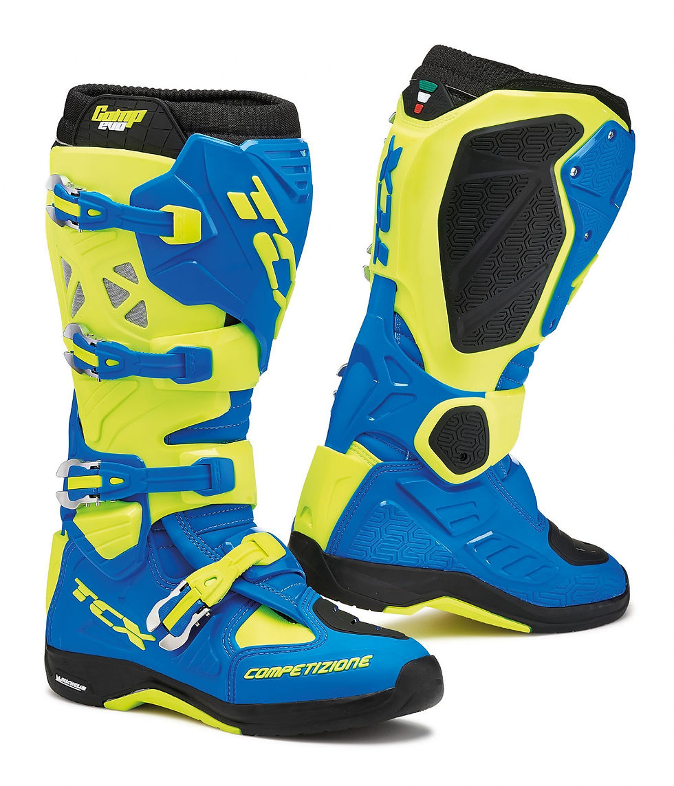 TCX Comp Evo Michelin Offroad Boots Blue/Yellow/Flu