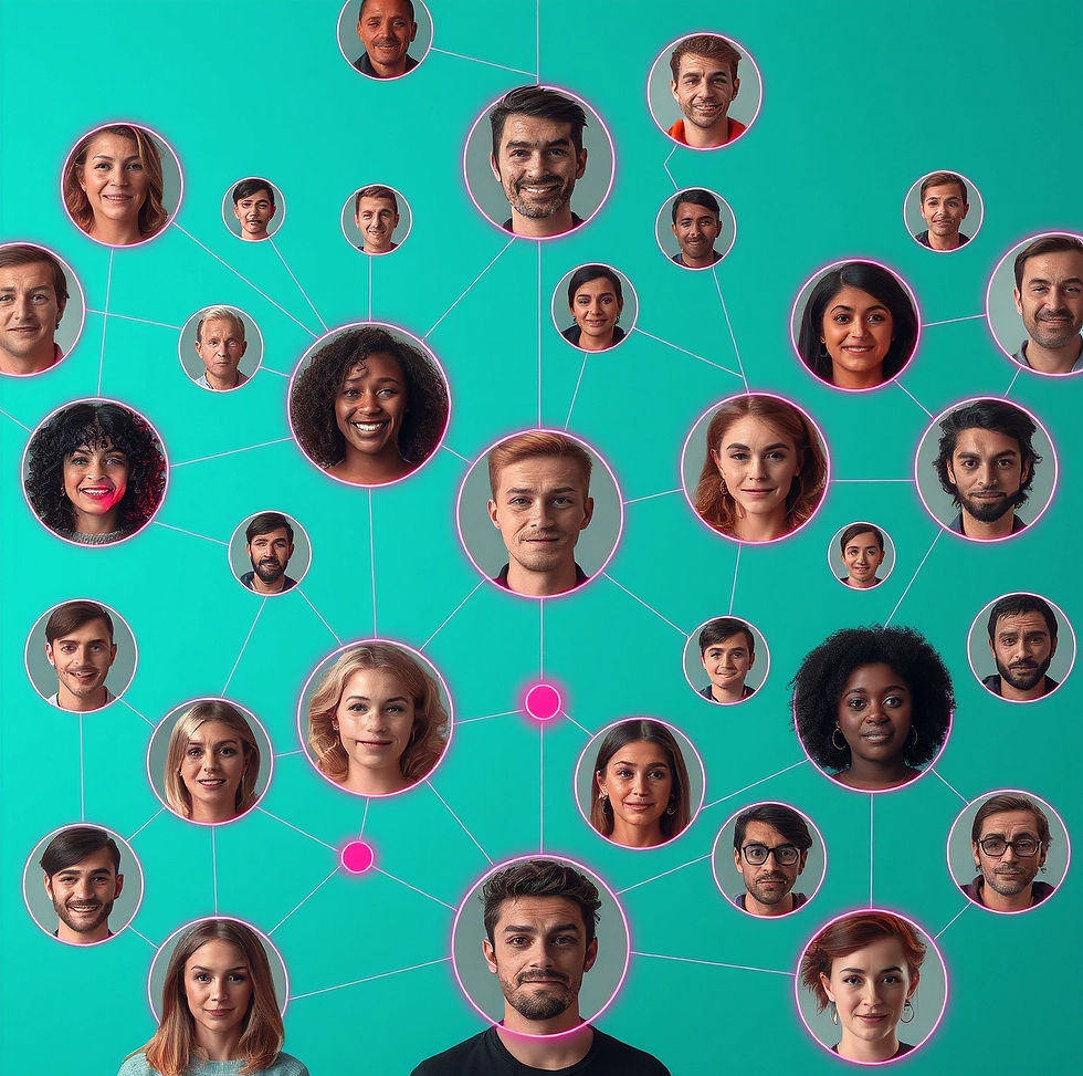 Create an image of diverse people's 35 mm headshots of real people as if they are profile