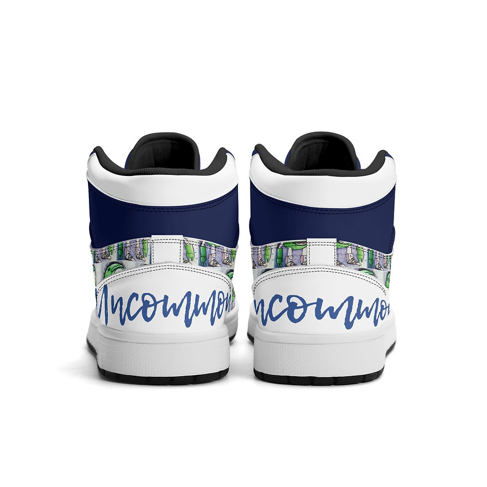 Thumbnail: Uncommon Custom Blue Alien BA+ Leather Sneakers