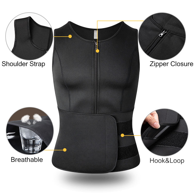 Thumbnail: Body Shaper Waist Trainer Vest Slimming Sauna Shirt 