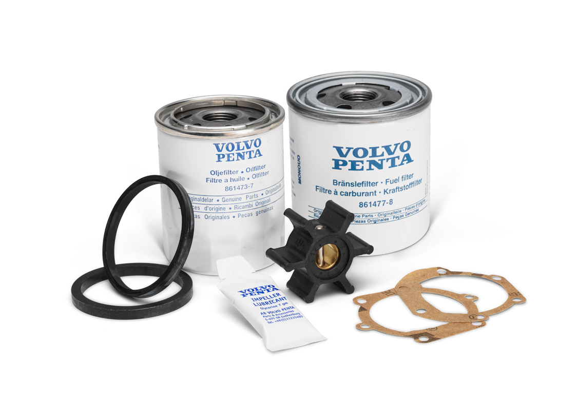 Originalt Volvo Penta servicekit D1-13 & D1-20 med filtre og deler