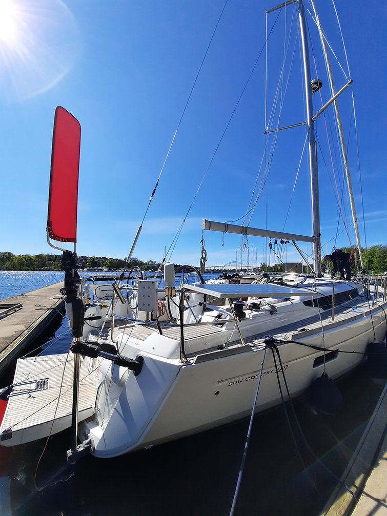 Vindror installert på langturbåt