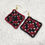 Thumbnail: Granny Square Earring - Red and Black