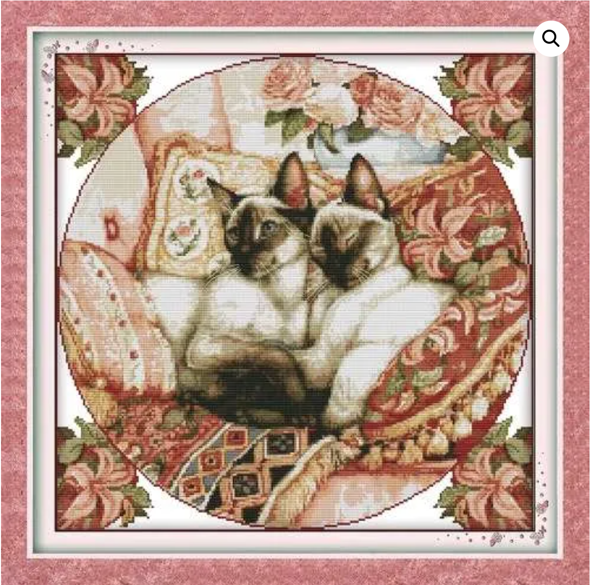 Cross Stitch Kit Unprinted 16CT 100% Cotton Sleepy Cats