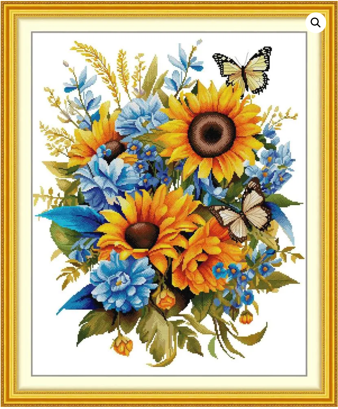 Cross Stitch Kit Unprinted 16CT 100% Cotton Sunflower (5)
