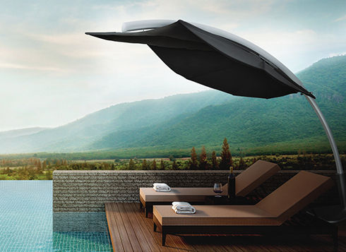 We like to say “The sun always shines when you’re cool…” And Fiberbuilt Umbrellas & Cushions has got the market cornered on shade! With thoughtful designs, quality materials and expert craftsmanship, Florida-based Fiberbuilt Umbrellas & Cushions is one of our favorite factories to work with. Contract quality and durability is built into each of their products, and the pricing is one of the most competitive in the market. 