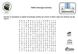 Caça palavras Tartarugas marinhas