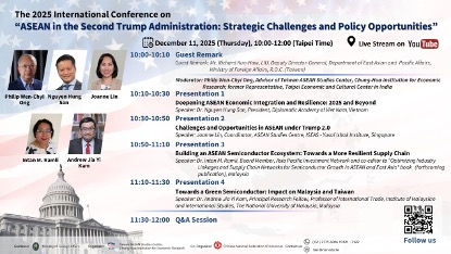 2025年國際研討會「川普2.0對東協的挑戰與機會」重點紀實