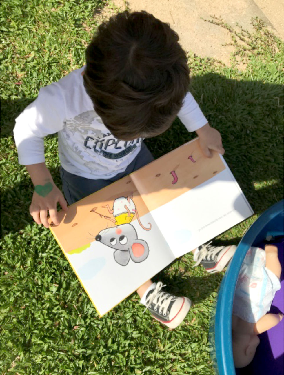 José (G2 ) fazendo uma leitura visual do livr