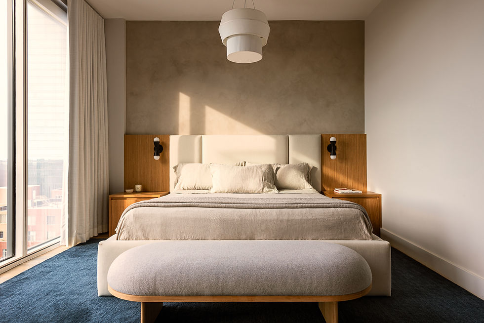 Studio Ocra Brooklyn interior design bedroom bespoke storage bed smart design