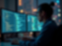 A-developer-working-on-a-game-with-code-on-the-screen-in-a-studio-shot.png