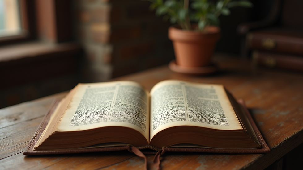 Vue en plongée d'un livre ancien d'astrologie ouvert sur une table en bois