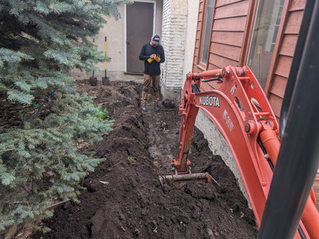 weeping tile drainage prep