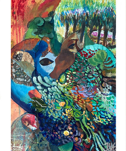 expressionistic painting of nature figures