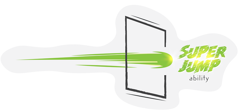 SuperJump Ability Logo Sfondo bianco con