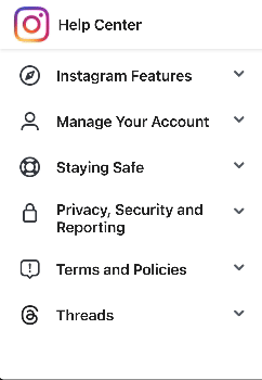 Gif showing Instagram's navigation menu