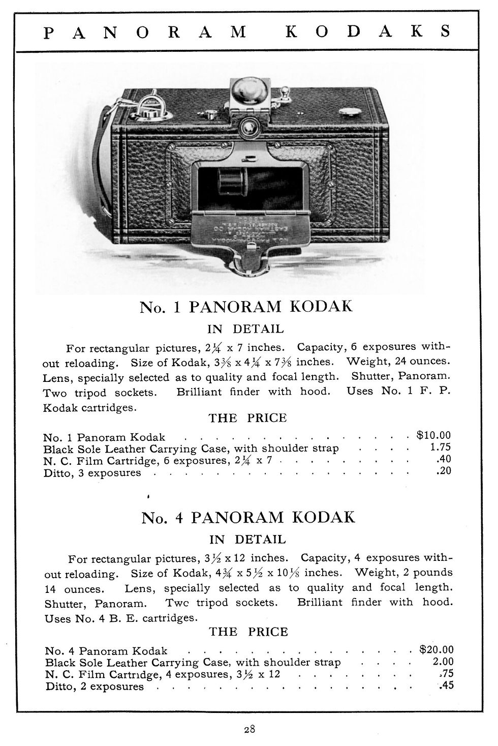 vintage listing of kodak panoram