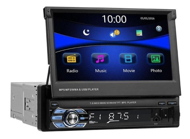 Radio Carro Pantalla Motorizado Bluetoth Mirror Link 1din