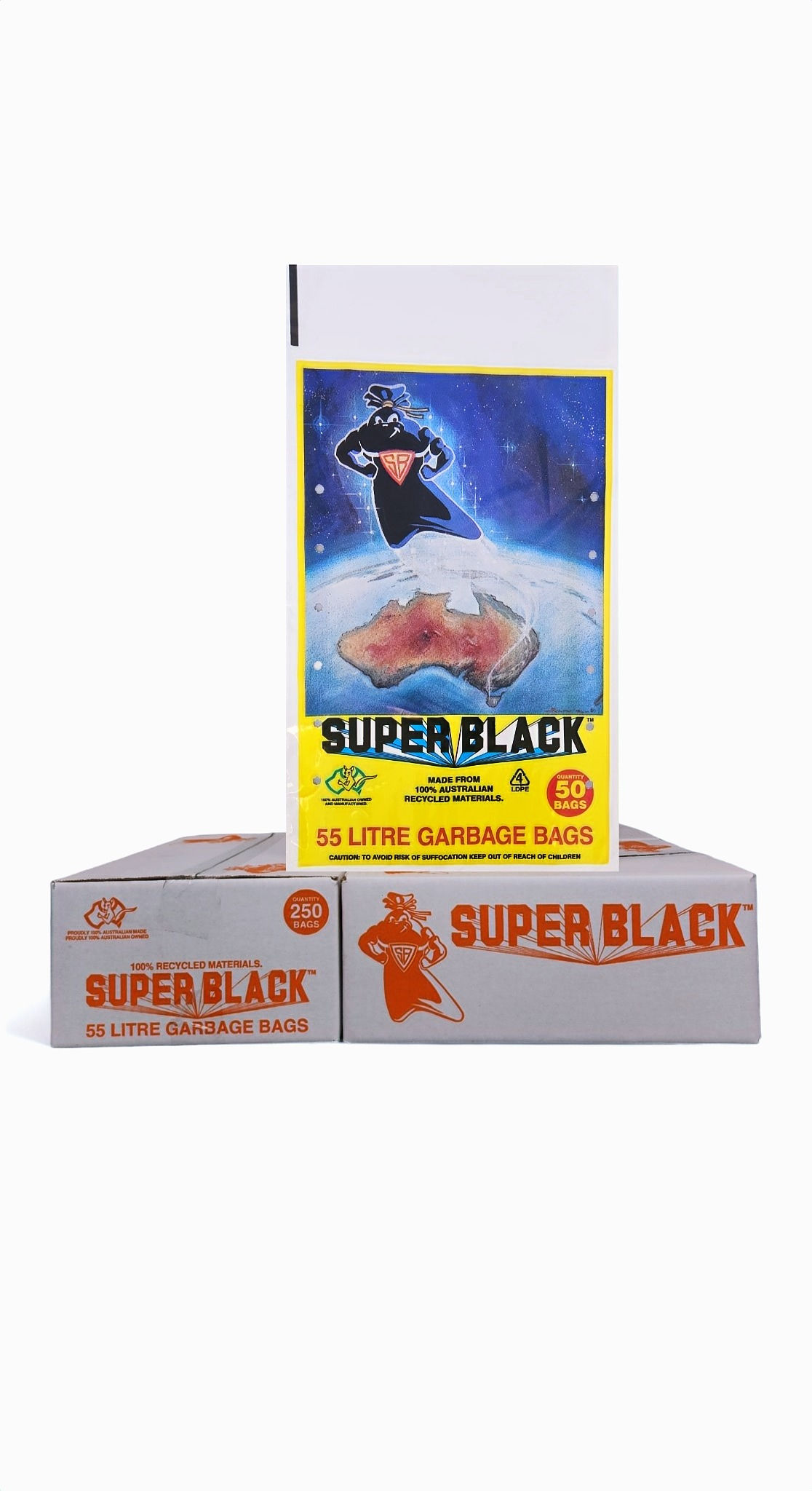 SUPERBLACK 55LT Garbage Bags