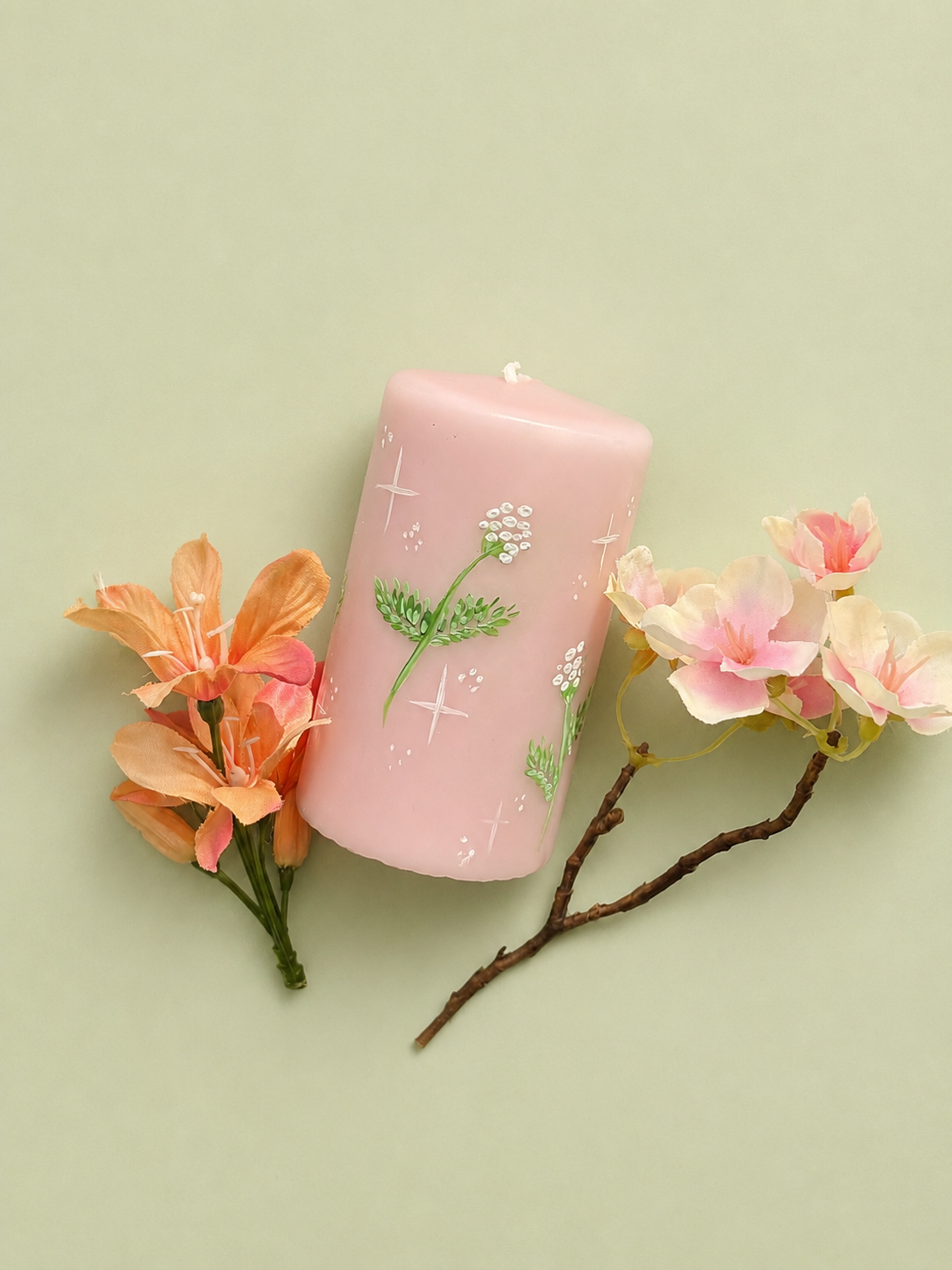 Wild Flower Pillar Candle
