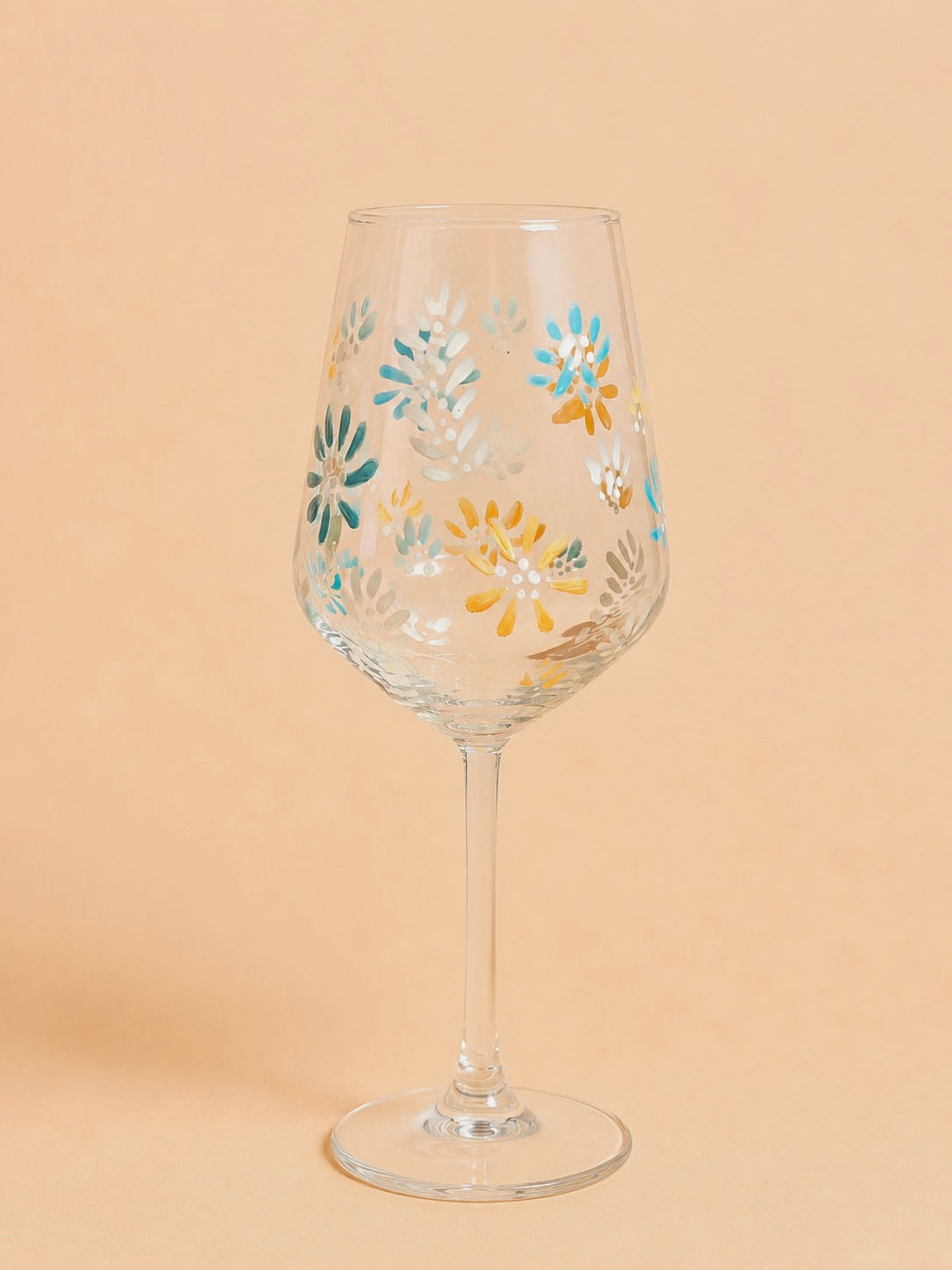 Floral Wine Glass