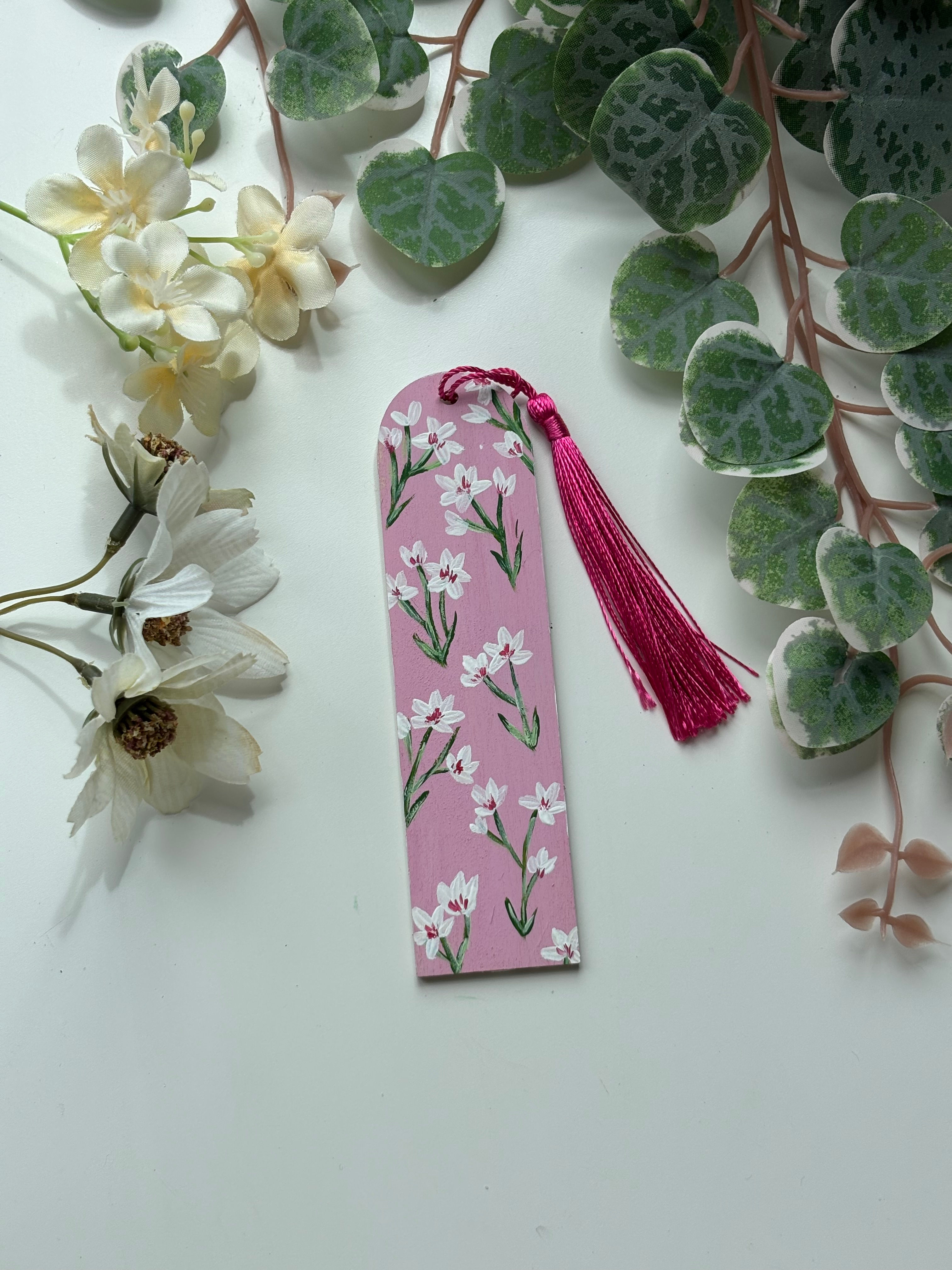 Pink Blossom Flower Bookmark