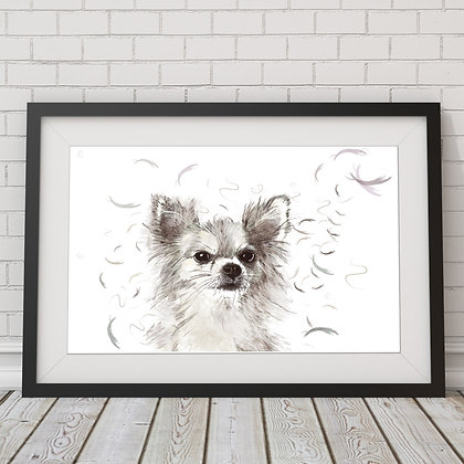 Here Comes The Postman Long Haired Chihuahua Print Miczikart